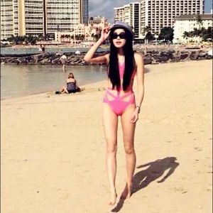 Sexy swimwear. Herve Leger bathing suit